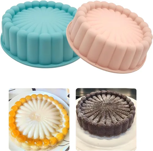 Vista 9 de 3 moldes de silicona en forma de corazón, moldes antiadherentes de silicona para tartas de 3 capas para hornear, moldes para tartas de queso