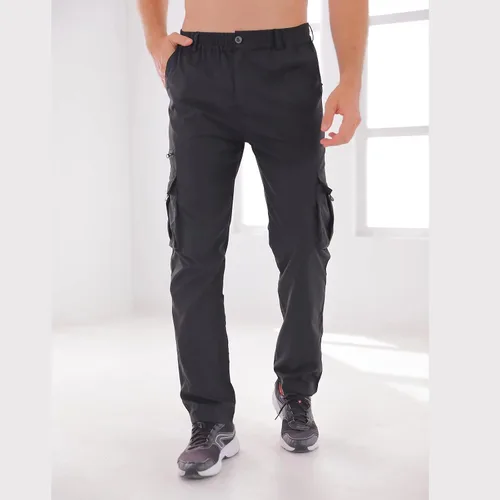 Vista 3 de Pantalón de carga para hombre al aire libre, ligero, táctico, para senderismo, jogger, ajuste clásico, bolsillos múltiples