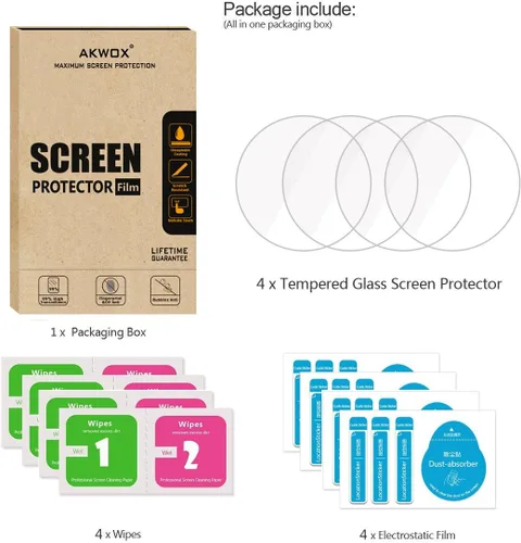Vista 6 de Protector de pantalla de vidrio templado para Garmin Fenix 5S [0.012 in 2.5D High Definition 9H] Premium Clear Screen Protector para Garmin Fenix 5S