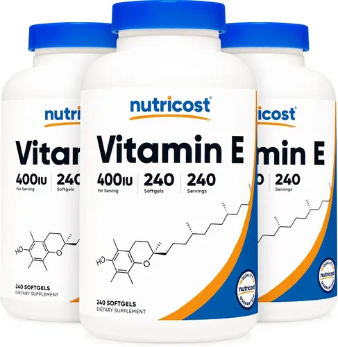 Vista 7 de Nutricost Vitamina E 400 UI, 240 Cápsulas de gelatina blanda - Sin gluten, sin OMG