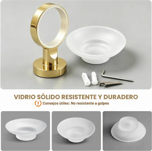 Vista 3 de Soporte de jabón de vidrio montado en la pared, organizador de jabonera, estante de jabón para baño, cocina y ducha, accesorio de baño moderno