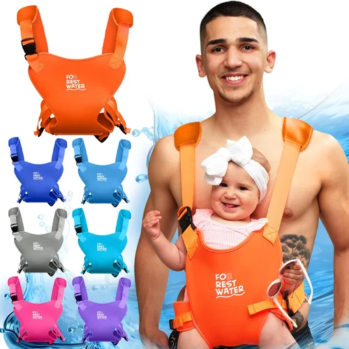 Vista 13 de Portabebés ergonómico de neopreno prémium para agua cálida y segura y diversión en la tierra (4-24 meses) - Arnés ajustable para bebés y niños