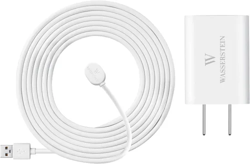 Vista 5 de Wasserstein - Cable de carga exterior resistente a la intemperie de 6 pies/1.8m con adaptador de carga rápida compatible con Arlo Ultra/Ultra 2/Pro