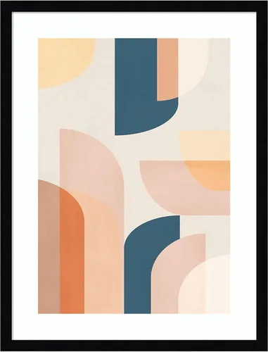 Vista 16 de Amanti Art Lienzo decorativo para pared, diseño geométrico retro de 21 x 17 pulgadas, por Kathrin Pienaar, arte abstracto para pared, decoración
