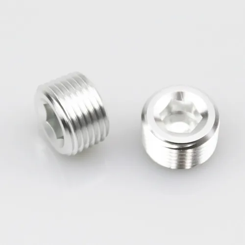 Vista 10 de Aluminio 1 "1 pulgada NPT rosca macho Allen cabeza enchufe enchufe de tubería, negro, paquete de 2