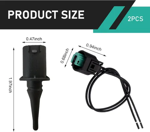 Vista 2 de 2 piezas de sensor de temperatura del aire ambiente exterior y kit de enchufe, conector de sensor de temperatura ambiente directo de importación