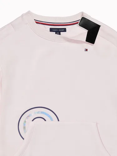 Vista 3 de Tommy Hilfiger Vestido tipo sudadera adaptable para niña con cierre de velcro en los hombros