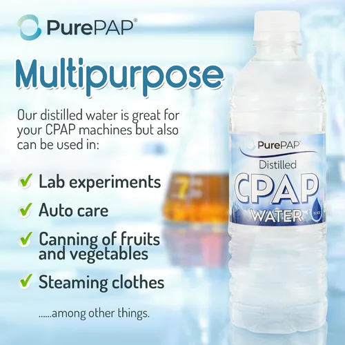 Vista 5 de Agua destilada pura CPAP - Paquete de 6 botellas de agua destilada de 16.9 onzas - Agua CPAP de viaje para humidificador de máquina CPAP