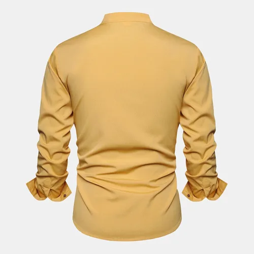 Vista 3 de Mens T Shirt Graphic, Men's T-Shirts Outdoor Sports Workout Collared Neck Shirt Long Sleeve T-Shirt
