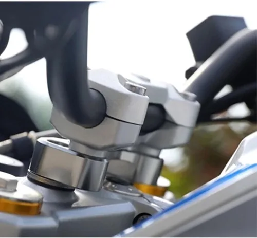Vista 7 de Elevador de manillar de motocicleta Heighten Extend Handle Bar Mount Clamp Adapter para 310GS G310R G 310 GS R 2016-2019 (negro)