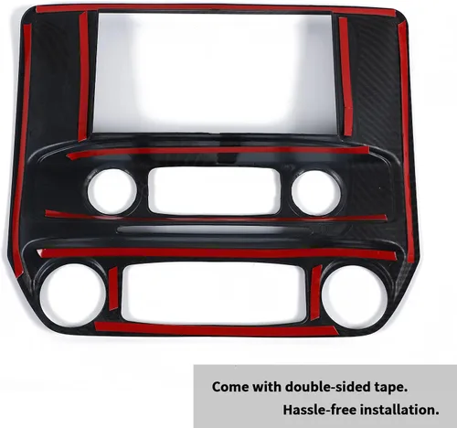 Vista 7 de JeCar Panel de navegación de consola central Accesorios interiores ABS para Chevy Silverado/GMC/Sierra 2014-2018, acabado de fibra de carbono
