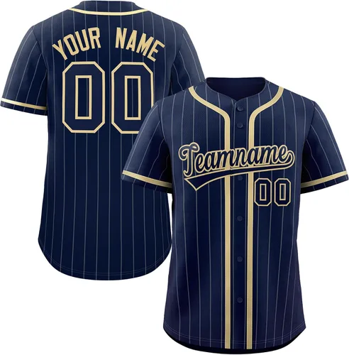 Vista 35 de Camiseta de béisbol de rayas finas personalizada hipster hip hop, camisetas deportivas con nombre y número del equipo personalizado para hombres