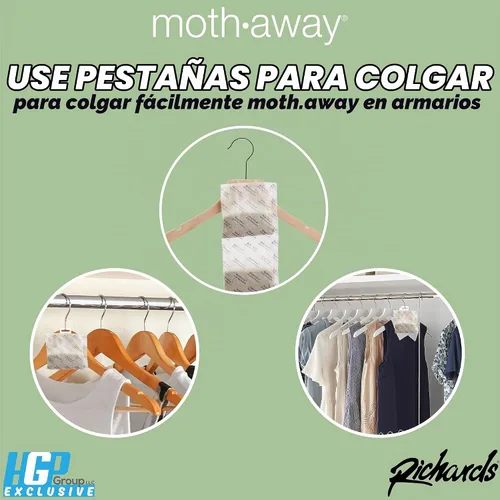 Vista 7 de Richards Homewares Moth Away - Repelente natural no tóxico a base de hierbas, 6 sobres jumbo