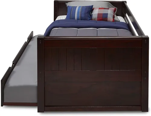 Vista 5 de Camaflexi Sofá cama, cabecero de panel, madera maciza, riel protector trasero, no necesita somier, la base de colchón tiene 14 listones de madera