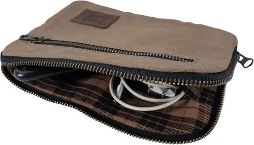 Vista 3 de Hide & Drink, Bolsa de equipo con cremallera, bolsa de camping, accesorio de viaje, bolsa multiusos, lona encerada y cuero de grano completo