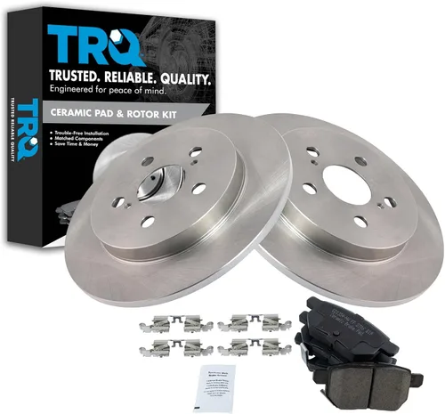 Vista 11 de TRQ Juego de pastillas de freno y rotor de cerámica trasera compatible con Honda Accord V6 1998-02 3.0L con frenos de disco traseros 02-06 Acura RSX