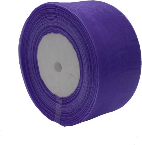 Vista 15 de Cinta de organza de 1 pulgada, 50 yardas, cinta transparente brillante para envolver regalos, decoración y manualidades (1 pulgada, 625039 negro)