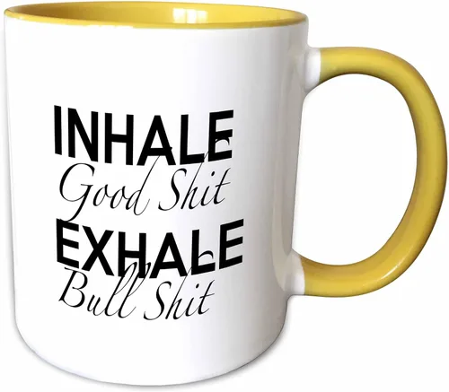 Vista 11 de 3dRose Tory Anne Collections Quotes - INHALE GOOD SHIT EXHALE BULL SHIT - Tazas (mug_222139_4)