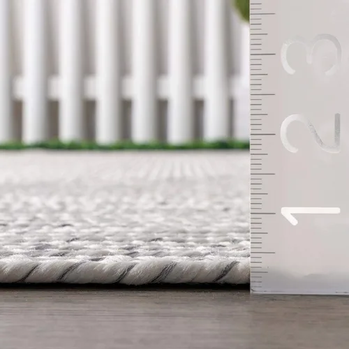 Vista 8 de nuLOOM Alfombra de Área Cuadrada Sólida Trenzada a Mano de 8 Pies para Interiores/Exteriores, Apta para Mascotas, Alto Tráfico, Resistente a