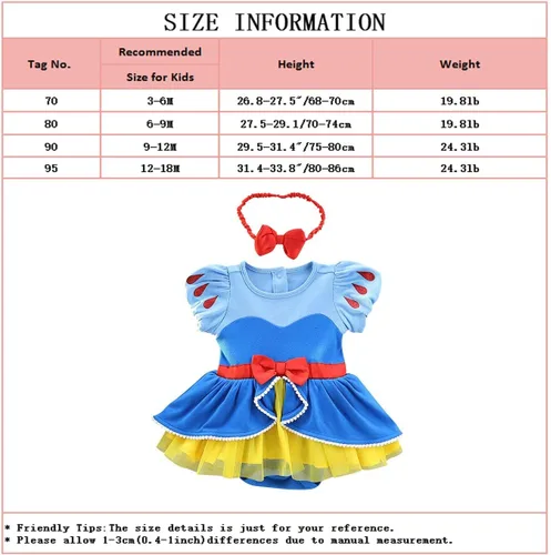 Vista 6 de Disfraz de princesa de Belle Sofía Blancanieves para niñas pequeñas, disfraz de princesa, Navidad, Halloween, mameluco con diadema