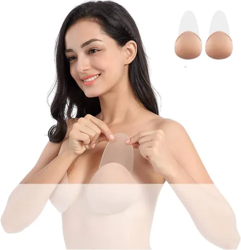 Vista 2 de MITALOO Adhesive Bra Invisible Strapless Bra Push Up Backless Sticky Bra for Women