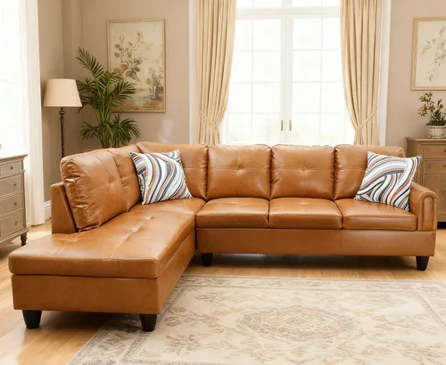 Vista 8 de Sofá seccional en forma de L con chaise, 3 piezas de sofá modular convertible para juegos de muebles de sala de estar y apartamentos pequeños