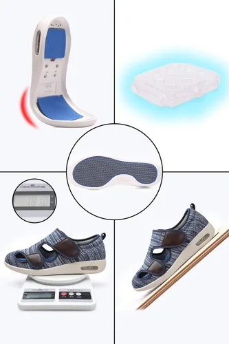 Vista 4 de W&LESVAGO Zapatos diabéticos de ancho ancho para mujer, cojín de aire, ligero y cómodo sandalias para caminar para ancianos hinchados pies vendados