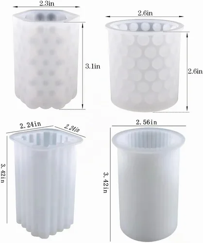 Vista 2 de Moldes de Vela Cilíndricas Navani, Molde de Resina Cilíndrico para Velas, Jabones, Especímenes de Flores, Especímenes de Insectos, Moldes de Arcilla