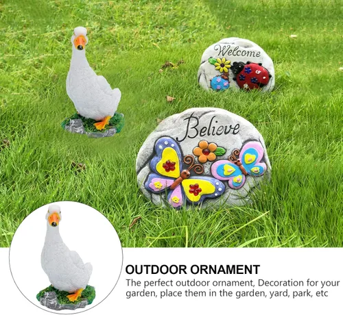 Vista 6 de Vaguelly Adorno simulado de jardín de hadas, decoración artificial, estatuas de animales, manualidades para niños, estatuas al aire libre, estatuas