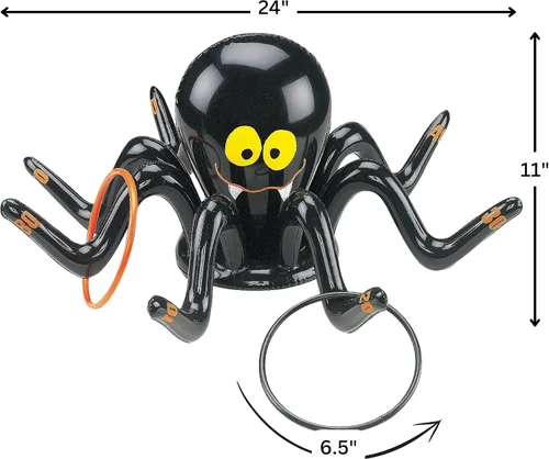 Vista 2 de Juego para lanzar aros inflable en forma de araña de Fun Express, paquete de 2