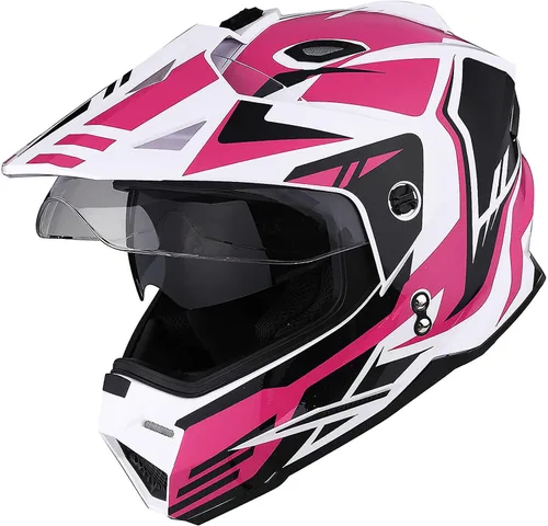 Vista 14 de 1Storm Dual Sport Motocross Off Road Casco de cara completa con visera doble: HF802