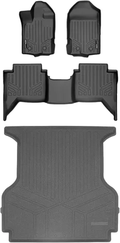 Vista 20 de SMARTLINER Juego de tapetes de piso de primera fila para Ford Ranger 2015-2018