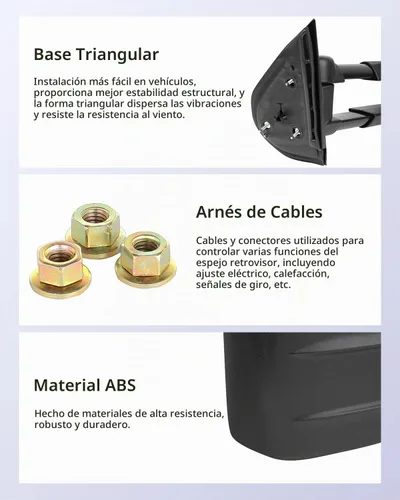 Vista 6 de Espejos de remolque para 2008-2013 para Chevy Silverado GMC Sierra 1500/2500 HD/3500 con un par de lado izquierdo y derecho. Regulación manual. Sin