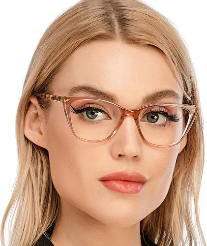 Vista 11 de AQWANO Oversized Blue Light Blocking Reading Glasses Women - Stylish Cat Eye Designer Computer Readers Eyeglasses