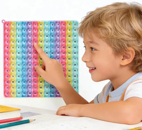 Vista 6 de Hoja de juego de multiplicación DK-SIMINA Pop Juguete matemático Fidget 15x15 P0PP Juguete de burbujas para aliviar la presión Juego de matemáticas