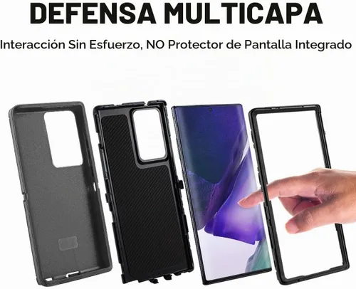 Vista 4 de AICase Funda para Galaxy Note 20, protección contra caídas de cuerpo completo, resistente, a prueba de golpes, caídas y polvo, 3 capas, funda