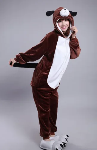 Vista 3 de MizHome Pijama unisex para perros y adultos disfraz de anime de una pieza Marrón