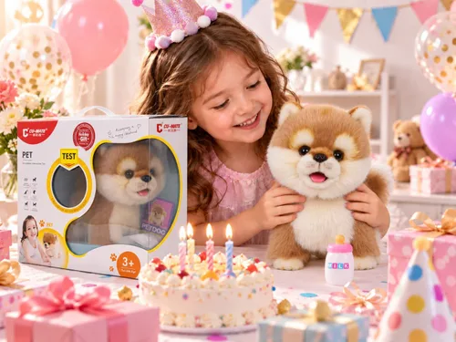 Vista 8 de CU-MATE Juguetes eléctricos de peluche Akita de 12 pulgadas, juguete electrónico de peluche para perro, robot interactivo Wuffy Puppy, caminar