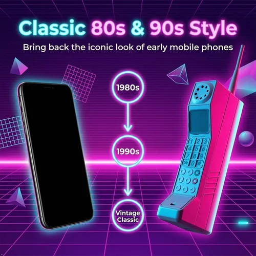Vista 2 de Modelo de teléfono celular retro, modelo de teléfono celular anticuado, estable y ornamento vintage simulación accesorios fotográficos para Rosa