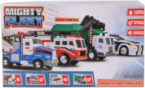 Vista 10 de Mighty Fleet Camión de escalera de bomberos motorizado Mighty con luces y sonidos, escalera motorizada, escalera extensible, diseño realista