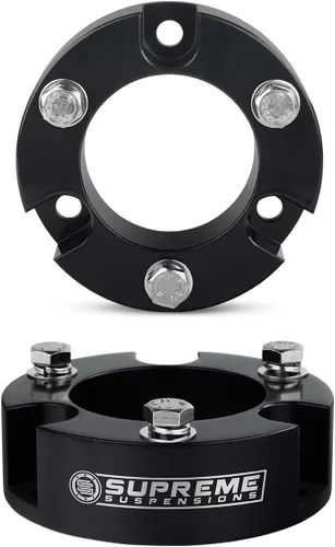Vista 5 de Supreme Suspensions - Juego de elevación para Toyota Tundra, espaciadores de elevación frontal montante de aleación, Negro