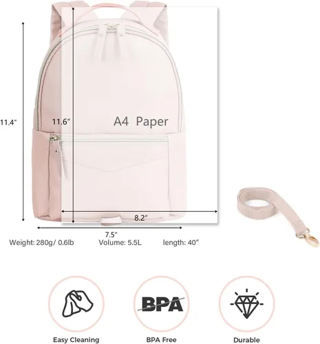 Vista 2 de mommore Mochila con correa para niños pequeños de 1 a 3 años, mochila de bebé para niños y niñas, mochila preescolar pequeña
