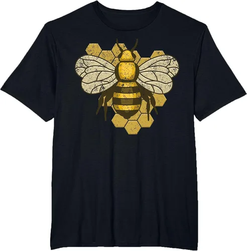 Vista 4 de Retro Beekeeper Beekeeper Honey Bumblebee Vintage Saves Bees T-Shirt Asphalt Grey