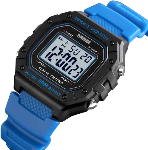 Vista 3 de Hombres deporte al aire libre reloj digital 5bar impermeable alarma luz trasera LED moda cronógrafo relojes