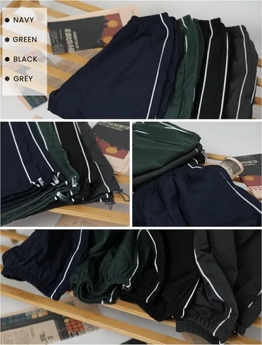 Vista 6 de Himosyber Pantalones de paracaídas para mujer, holgados, cintura elástica, relajados, Y2K