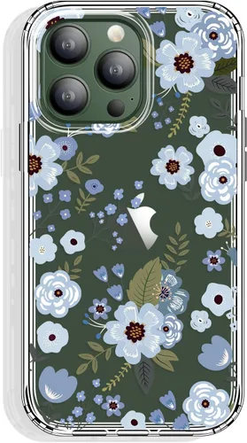 Vista 34 de GYZYA Funda transparente para iPhone 14 y iPhone 13 de 6.1 pulgadas con diseño de patrón, funda protectora delgada de TPU + parachoques a prueba