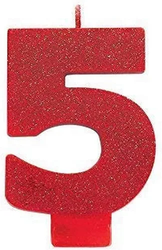 Vista 6 de Caribbean Blue # 0 cumpleaños Glitter 3.25" Vela