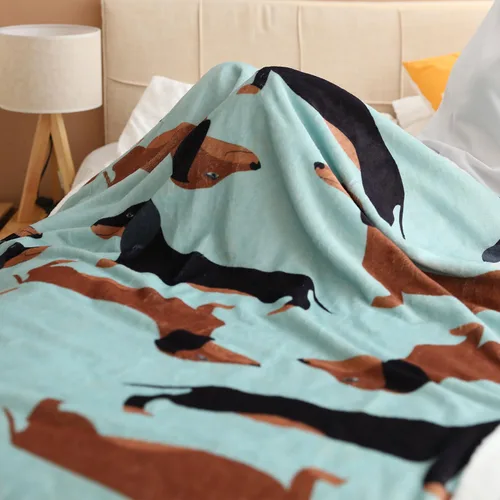 Vista 8 de Manta de perro salchicha Weiner, manta de perro salchicha con texto en inglés "I Love Dachshunds" para adultos, regalo súper suave para los amantes
