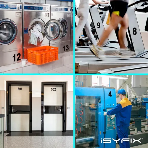 Vista 3 de iSYFIX Calcomanías de vinilo negro con el número 7 (siete), paquete de 6 calcomanías autoadhesivas de 7 pulgadas, calcomanías troqueladas y Negro