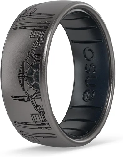 Vista 33 de Enso Rings Anillo de boda de silicona – Diseños grabados de Star Wars – Ajuste cómodo – Hecho en Estados Unidos – Ideal para uso activo